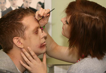 Zombie Make Up Demo in full swing...